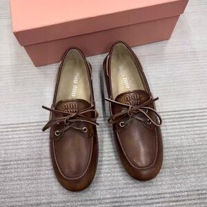 Miu Miu Brown Leather Loafers